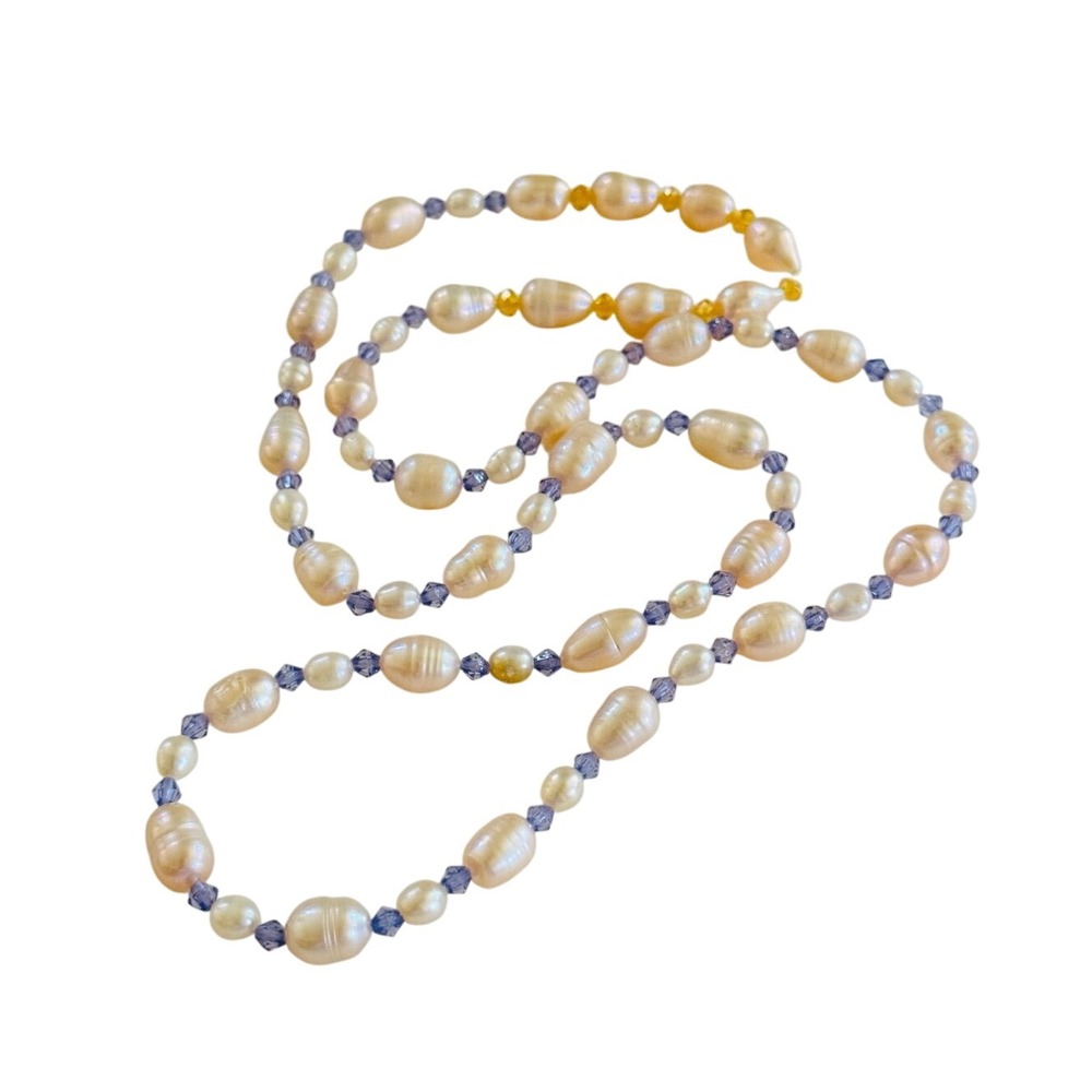 Necklace VTG Cultured Fresh Water pearl Natural Beaded Single Strand Collar Rare